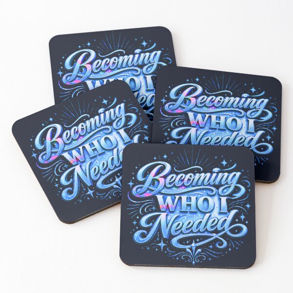 Item preview, Becoming Who I Needed Blue Retro Typography designed and sold by TrinovaCreates.