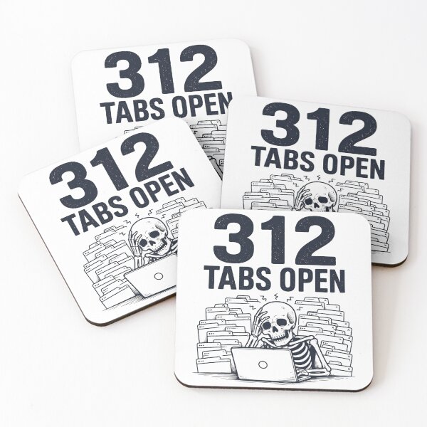 Item preview, 312 Tabs Open Funny Skeleton Graphic Design Black Ink designed and sold by Aureva Arts Shop.