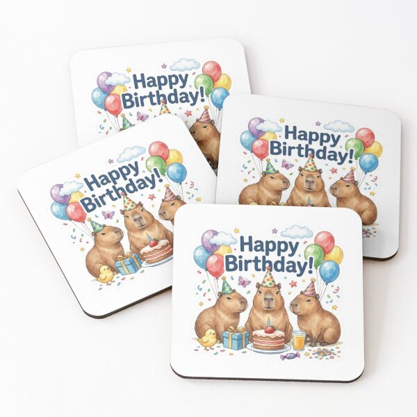 Item preview, Capybara Friends Birthday designed and sold by Snurly.