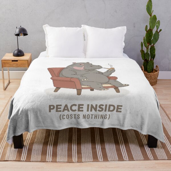 Item preview, Calm Hippo Smoking a Pipe Vintage Aesthetic designed and sold by Cozy Vintage Animal.