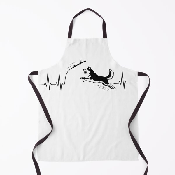 Item preview, ❤️ HEARTBEAT COLLECITON ❤️ - Heartbeat Dog - Joyful dog chasing heartbeat arc - Siberian Husky designed and sold by WheelieGdArt.