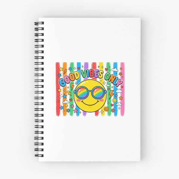 Item preview, Good Vibes Only Rainbow Smiley Face Cute Positive Quote designed and sold by tahminsdesign25.