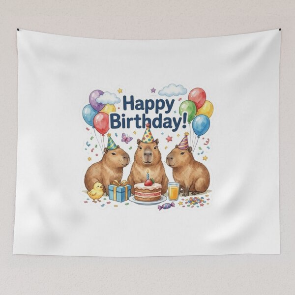Item preview, Capybara Friends Birthday designed and sold by Snurly.