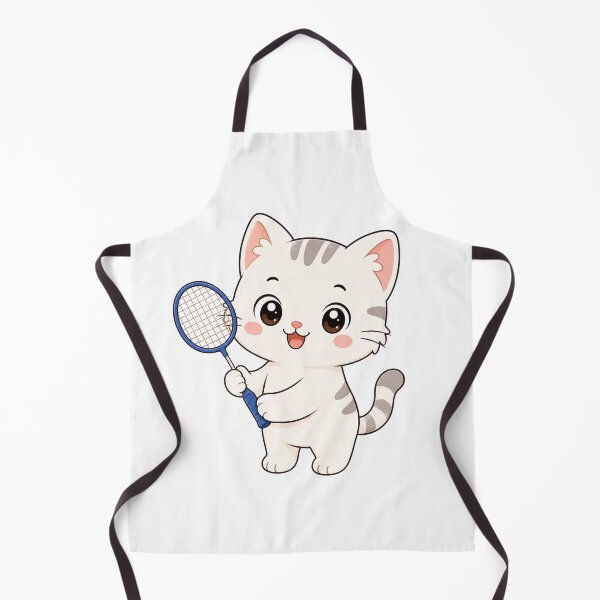 Item preview, Cute Cat Holding Badminton Racket Kawaii Cartoon Sports Design designed and sold by Seculinator.