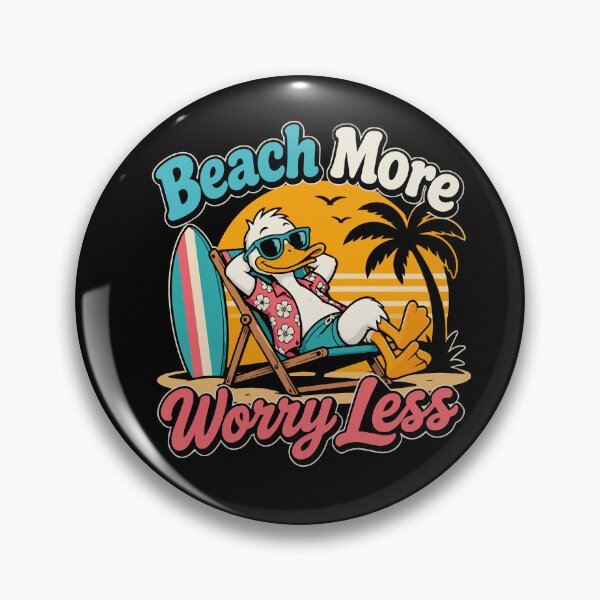 Item preview, Beach More, Worry Less – Funny Relaxed Duck Beach Vacation Vibes designed and sold by Huddy-clothes.