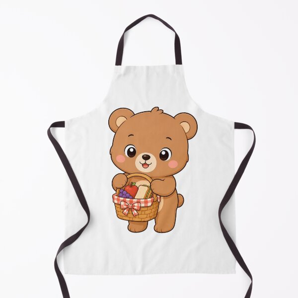 Item preview, Cute Bear Holding Picnic Basket Kawaii Cartoon Picnic Design designed and sold by Seculinator.