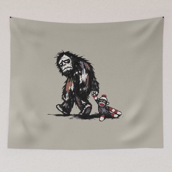 Item preview, Funny Cryptid Bigfoot Bedtime Sock Monkey Stuffie designed and sold by TackyTime.