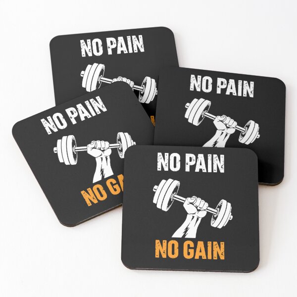 Item preview, No Pain No Gain | Motivational Gym Design Weight Bar designed and sold by AstronautMerch.