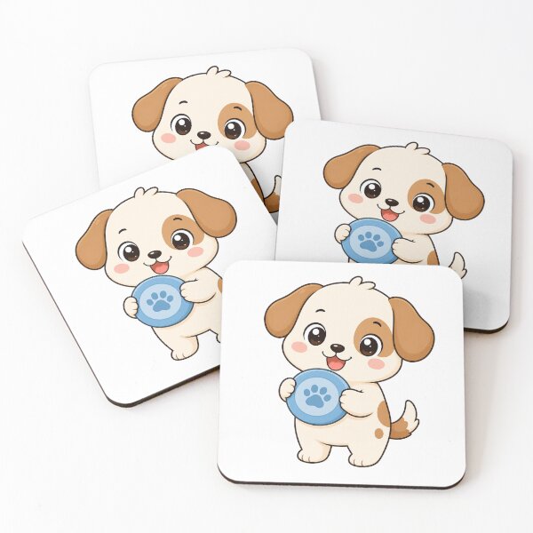 Item preview, Cute Puppy Holding Frisbee Kawaii Cartoon Outdoor Play Design designed and sold by Seculinator.