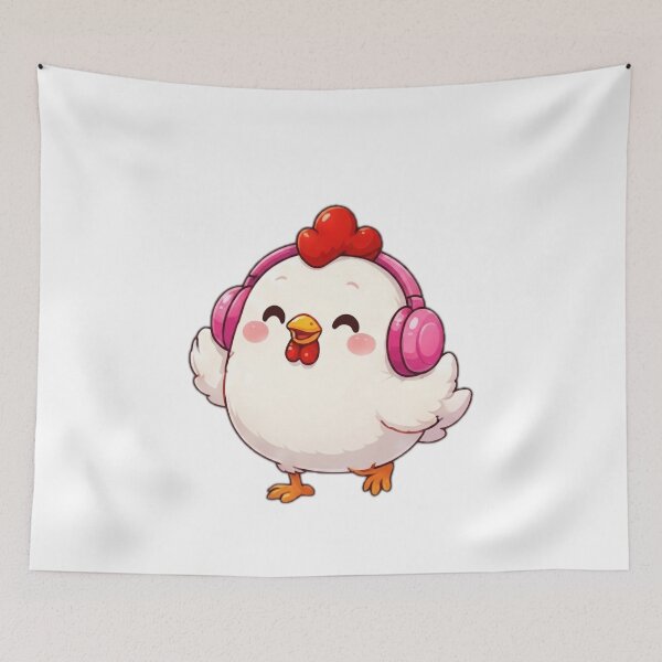 Item preview, Cute Music Lover Chicken with Headphones designed and sold by DailyDoodlesBySumbul.