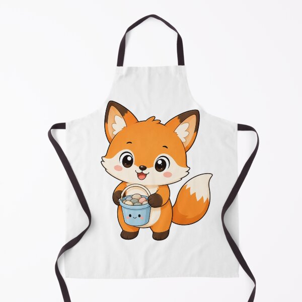 Item preview, Cute Fox Holding Pebble Bucket Kawaii Cartoon Beach Design designed and sold by Seculinator.