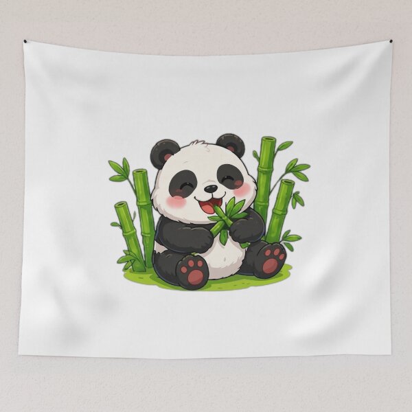 Item preview, Cute Kawaii Panda Eating Bamboo designed and sold by DailyDoodlesBySumbul.