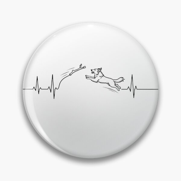 Item preview, ❤️ HEARTBEAT COLLECITON ❤️ - Heartbeat Dog - Joyful dog chasing heartbeat arc - German Shepherd designed and sold by WheelieGdArt.