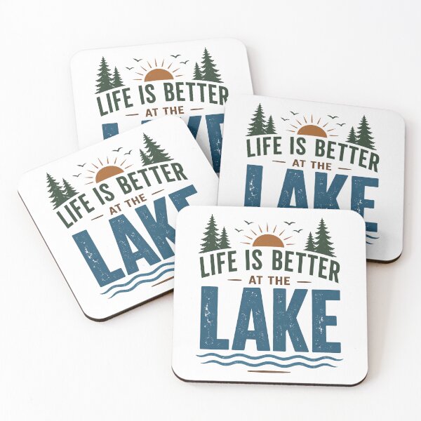 Item preview, Life Is Better at the Lake Vintage Design designed and sold by BrewMood Studio.