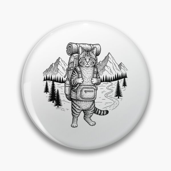 Item preview, Cute Hiking Cats Backpacking Adventure Illustration designed and sold by Rahamkshop.