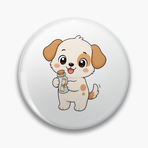 Item preview, Cute Puppy Holding Message in a Bottle Kawaii Cartoon Beach Design designed and sold by Seculinator.