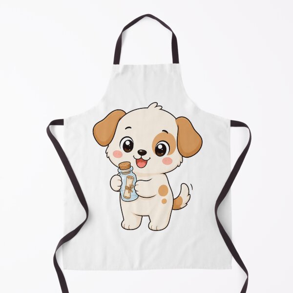Item preview, Cute Puppy Holding Message in a Bottle Kawaii Cartoon Beach Design designed and sold by Seculinator.
