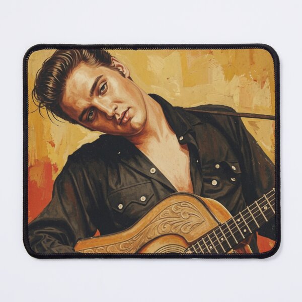 Item preview, Elvis Presley Vintage Oil Painting Guitar Wall Art designed and sold by ElvisVintagePosters.