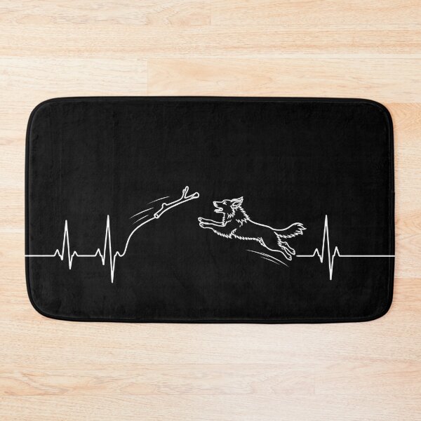 Item preview, ❤️ HEARTBEAT COLLECITON ❤️ - Heartbeat Dog - Joyful dog chasing heartbeat arc - for darker backgrounds designed and sold by WheelieGdArt.