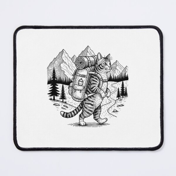 Item preview, Cute Hiking Cats Backpacking Adventure Illustration designed and sold by Rahamkshop.