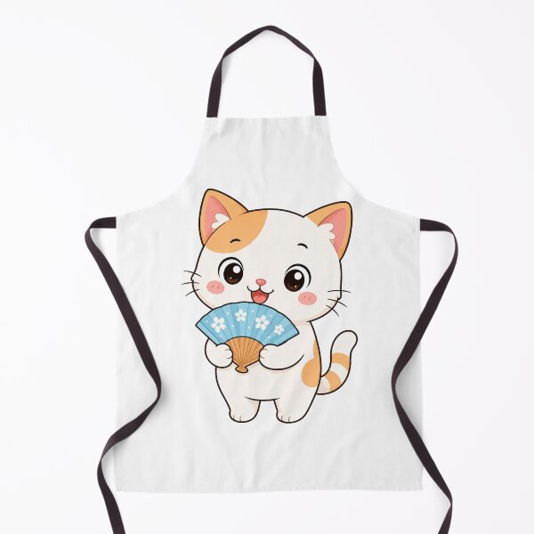 Item preview, Cute Cat Holding Folding Fan Kawaii Cartoon Summer Design designed and sold by Seculinator.