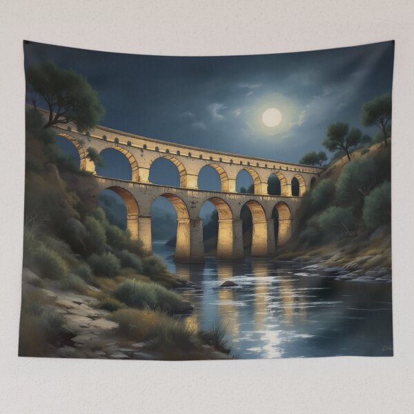 Item preview, Pont du Gard under the moon designed and sold by jefboutique6150.