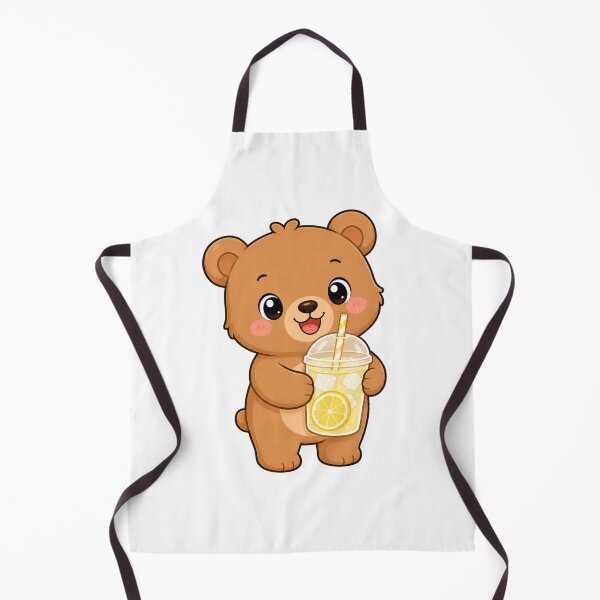 Item preview, Cute Bear Holding Lemonade Kawaii Cartoon Summer Drink Design designed and sold by Seculinator.