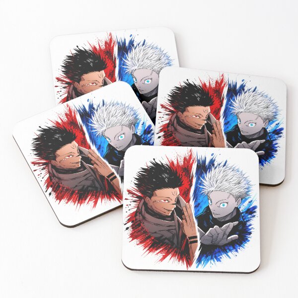 Item preview, Red vs Blue Sorcerer Duel Anime Split Portrait Ink Splash Art designed and sold by MugenAnime.