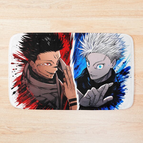 Item preview, Red vs Blue Sorcerer Duel Anime Split Portrait Ink Splash Art designed and sold by MugenAnime.