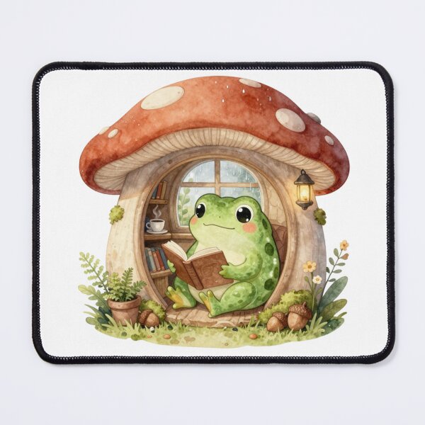 Item preview, Cozy Frog in Mushroom House designed and sold by Cozy Chaos Studio Co.