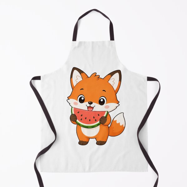 Item preview, Cute Fox Holding Watermelon Slice Kawaii Cartoon Summer Design designed and sold by Seculinator.