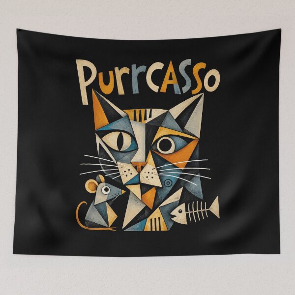 Item preview, Funny cat Purrcasso Modern Art for cat lovers designed and sold by PetsArt.