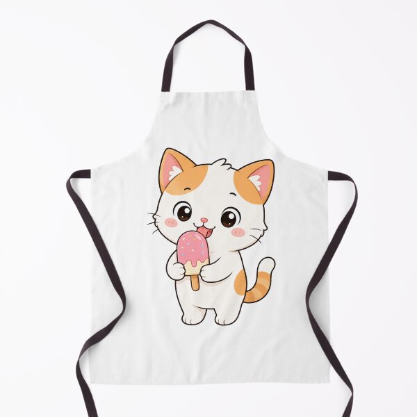 Item preview, Cute Cat Eating Pink Popsicle Kawaii Cartoon Summer Treat Design designed and sold by Seculinator.