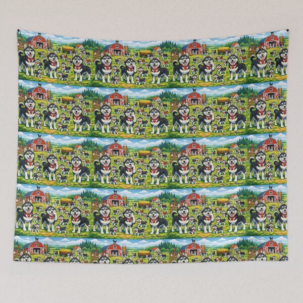 Item preview, Happy Huskies on the Farm designed and sold by The Art Queen Of Michigan .