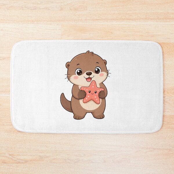 Item preview, Cute Otter Holding Starfish Kawaii Cartoon Beach Design designed and sold by Seculinator.