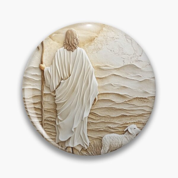 Item preview, The Good Shepherd Walking with His Lamb | Minimalist Christian Textured Wall Art designed and sold by Jesus-istheway.