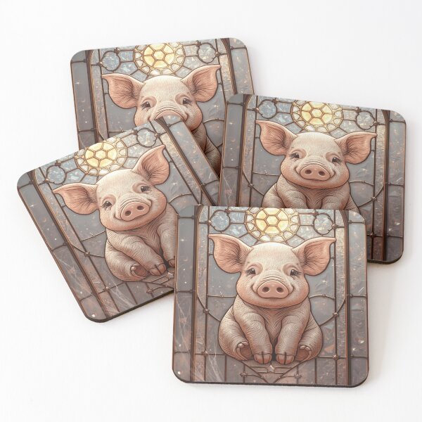 Item preview, Piggies Stained Glass Magic designed and sold by BriSher.