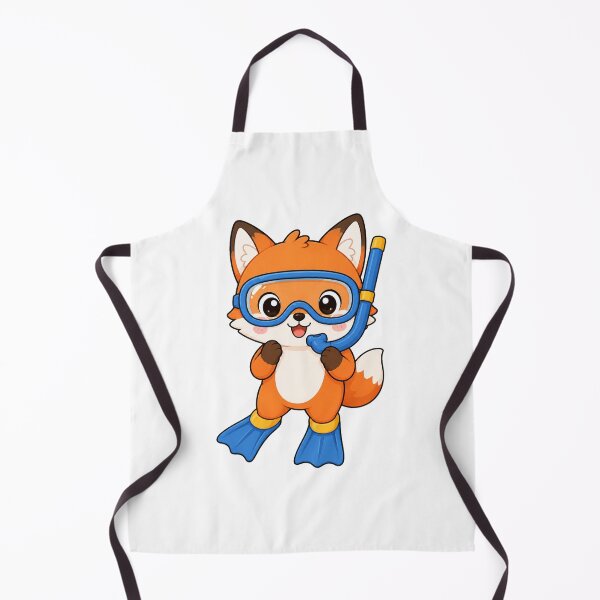 Item preview, Cute Fox Wearing Snorkel Gear Kawaii Cartoon Beach Adventure Design designed and sold by Seculinator.