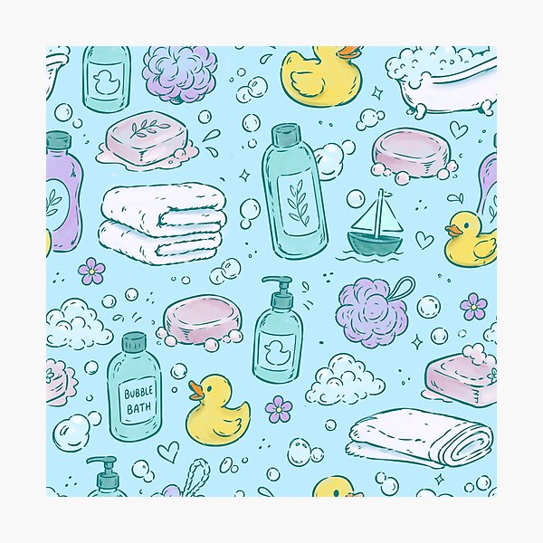 Item preview, Watercolor Bathtime Bubbles designed and sold by PipermintPress.