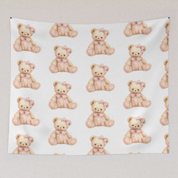 Item preview, Cute teddy bear with pink bows designed and sold by SamimShop555.
