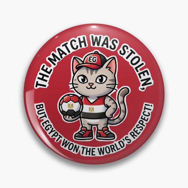 Item preview, The Match Was Stolen Egypt Football Cat Graphic Tee designed and sold by Basma Designs | Funny Shirts, Stickers & Mugs.