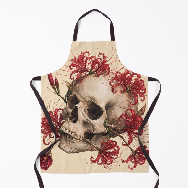 Item preview, Illustration of a human skull with red spider lilies designed and sold by TommyDraws-5-.
