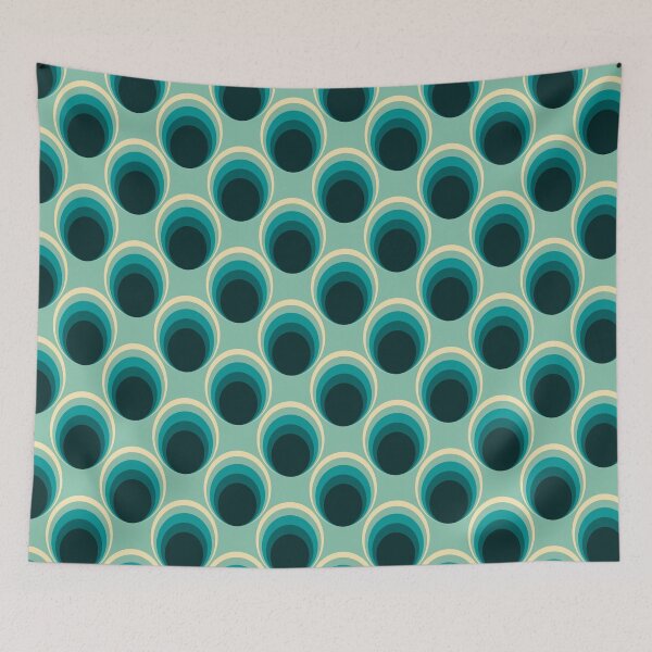 Item preview, Retro Peacock Feather Circles in light green 86 designed and sold by StefanStudioArt.