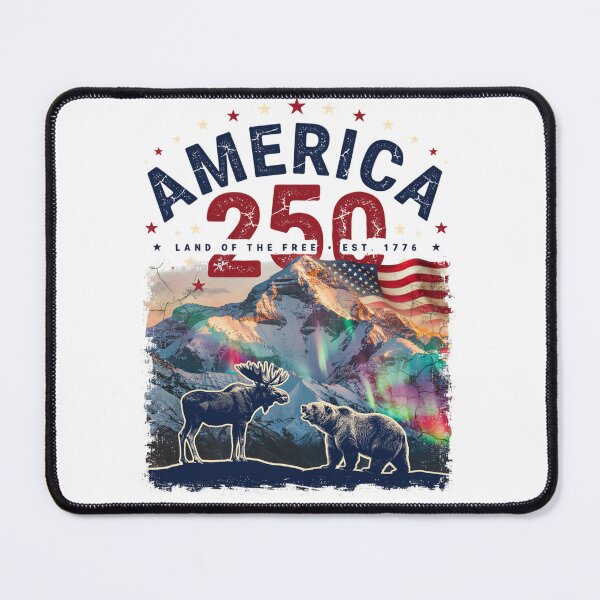 Item preview, America 250 Alaska Vintage Badge Moose Bear Mountain Patriotic Est 1776 Design v1 designed and sold by DarylWelsh2024.
