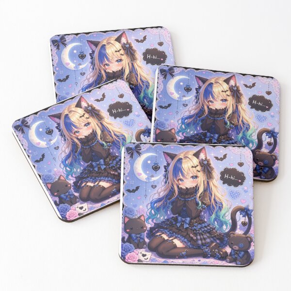 Item preview, H-Hi… – Shy Gothic Neko Girl Aelyra Blue Moon Aesthetic designed and sold by Revyra.