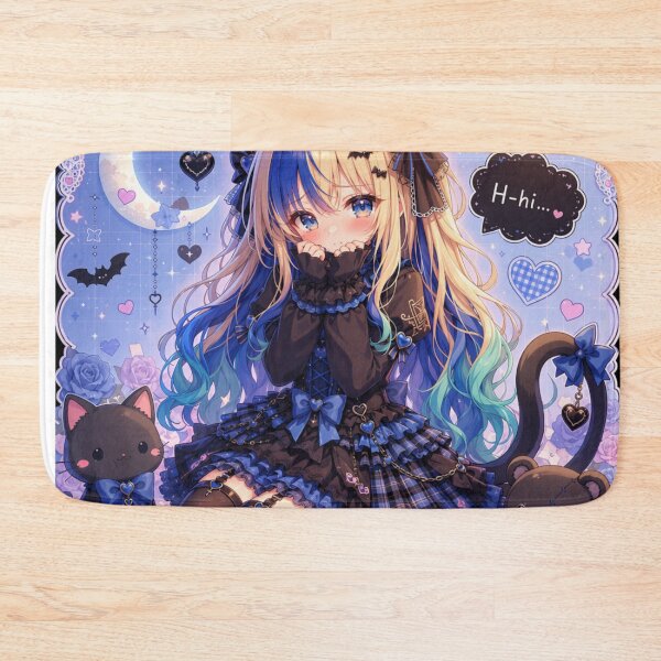 Item preview, H-Hi… – Shy Gothic Neko Girl Aelyra Blue Moon Aesthetic designed and sold by Revyra.