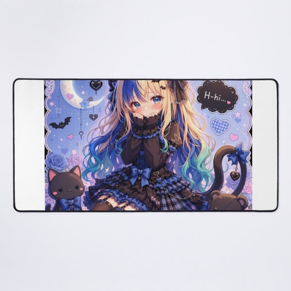 Item preview, H-Hi… – Shy Gothic Neko Girl Aelyra Blue Moon Aesthetic designed and sold by Revyra.