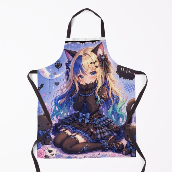 Item preview, H-Hi… – Shy Gothic Neko Girl Aelyra Blue Moon Aesthetic designed and sold by Revyra Design .