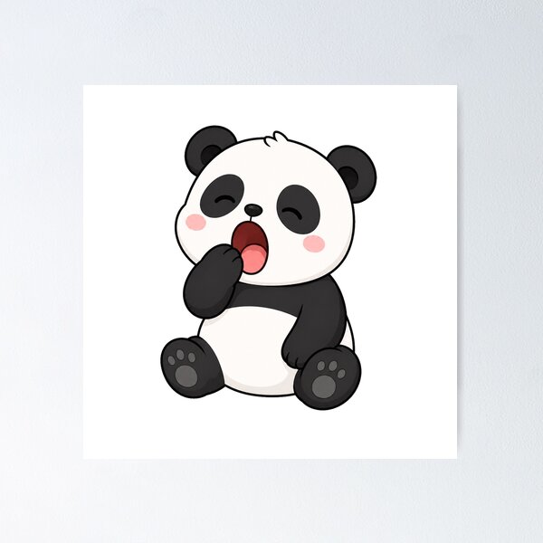 Item preview, Cute Sleepy Panda Yawning Kawaii Cartoon Cozy Design designed and sold by Seculinator.