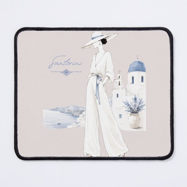Item preview, Elegant fashion woman in Santorini – Luxury Fashion Art. designed and sold by NewtBoo.
